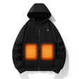 European and American zipper cardigan heating hoodie intelligent hooded five zone heating jacket outdoor warm electric clothing for men - V.I.P Digital Presence