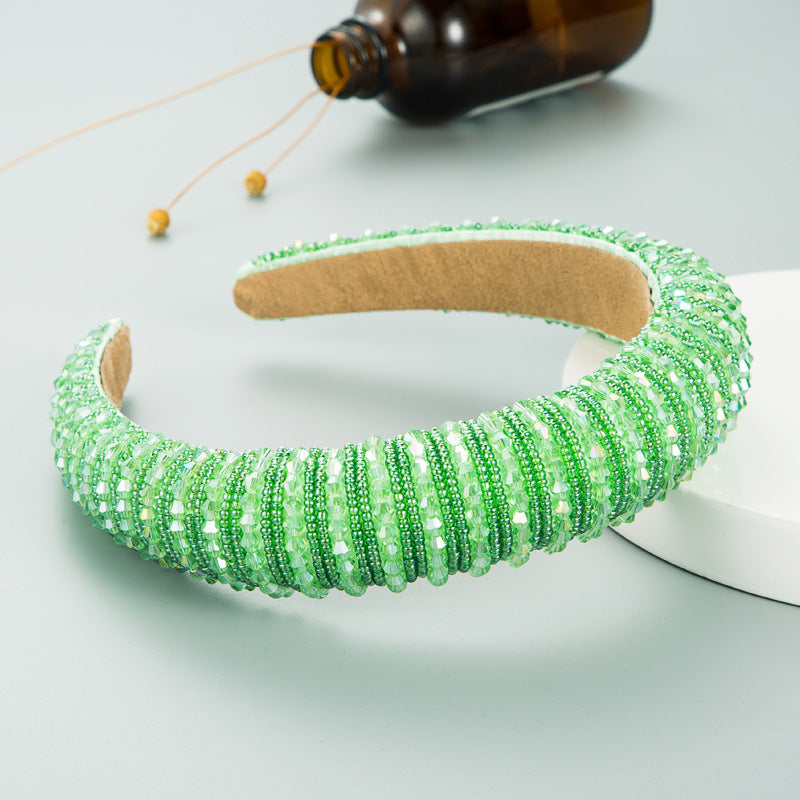 Hair Hoop Hand-woven Beaded Head Hoop Female Baroque Sponge Hair Bundle Korean Face Wash Hair Accessories - V.I.P Digital Presence