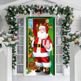 New Christmas Door Curtains, Flags, Outdoor Photography, Santa Claus and Puppies, Background Decoration, Hanging Cloth - V.I.P Digital Presence