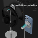 Soporte de auriculares colgante con elevación de disco facial, apto para iPad de Apple, teléfono móvil y tableta, soporte magnético universal. 