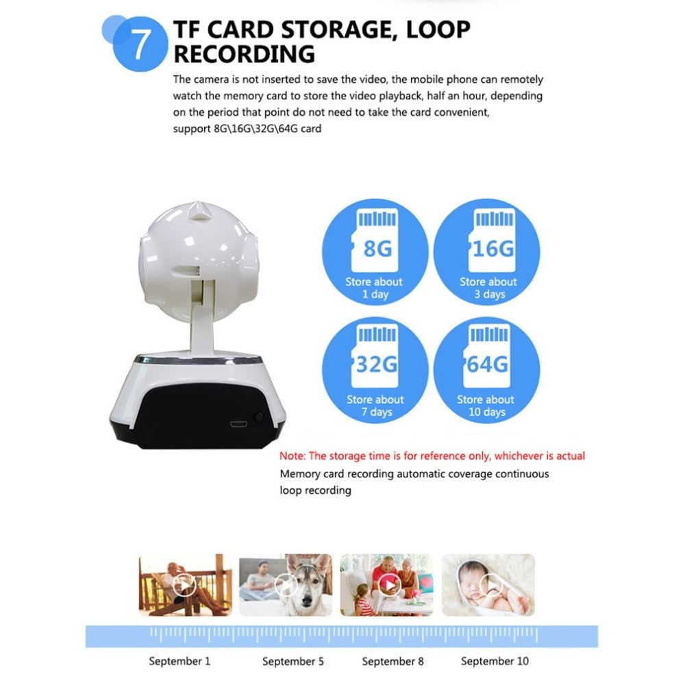 Baby Monitor Portable WiFi IP Camera 720P HD Wireless Smart Baby Camera Audio Video Record Surveillance Home Security Camera - V.I.P Digital Presence