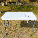 Outdoor Fish and Game Cutting Cleaning Table w/Sink and Faucet - V.I.P Digital Presence