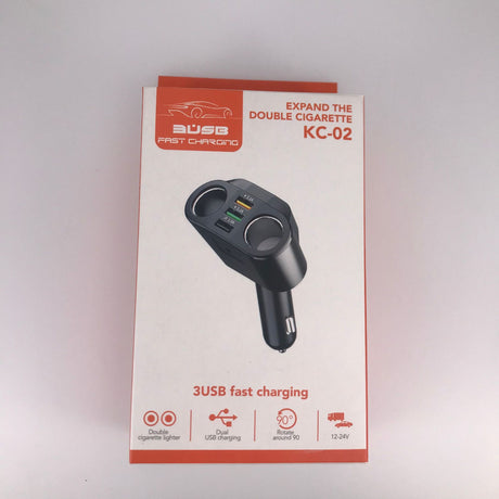 KC-01 car charger with one to two USB ports intelligent digital display QC3.0 fast charging multifunctional car cigarette lighter - V.I.P Digital Presence