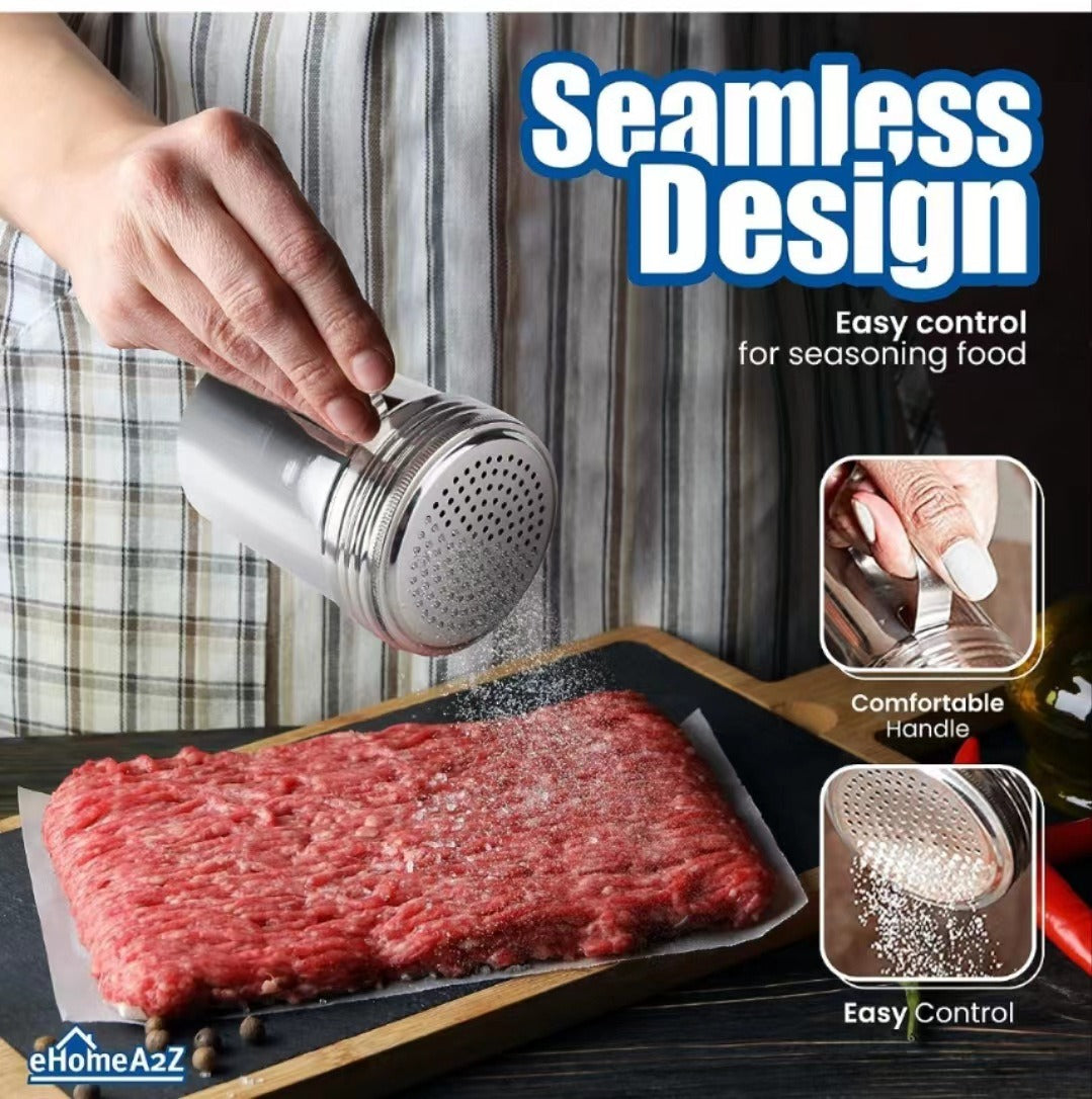 304 stainless steel powder dispenser 127 hole curved handle seasoning barbecue can kitchen supplies - V.I.P Digital Presence