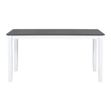 TOPMAX 6-Piece Wood Dining Table Set Kitchen Table Set with Upholstered Bench and 4 Dining Chairs, Farmhouse Style Gray+White