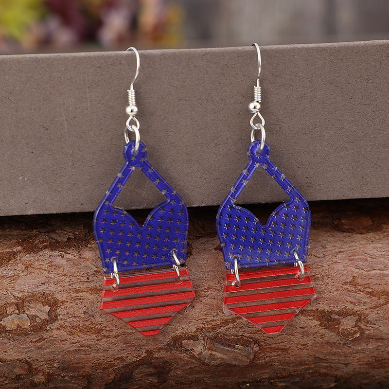 US Flag Pattern Acrylic Earrings - V.I.P Digital Presence