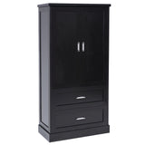 Tall Bathroom Storage Cabinet, Cabinet with Two Doors and Drawers, Adjustable Shelf, MDF Board, Black - V.I.P Digital Presence