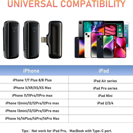 Charging case wireless lavalier microphone 1-to-2 live broadcast 2.4G noise cancelling microphone - V.I.P Digital Presence