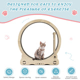 Indoor cat treadmill with carpet, tear device and latch natural wood, 39.4 inches long x 13.2 inches wide x 41.3 inches high - V.I.P Digital Presence