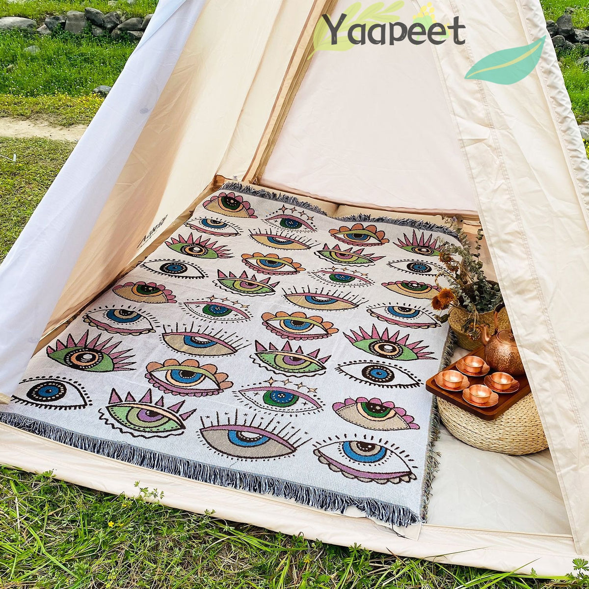Manta de playa con diseño de ojo malvado, toalla de moda, tapete para acampar, tapete para picnic, manta para sofá de casa con diseño de ojo de demonio, manta para acampar, tienda de campaña, decoración para exteriores