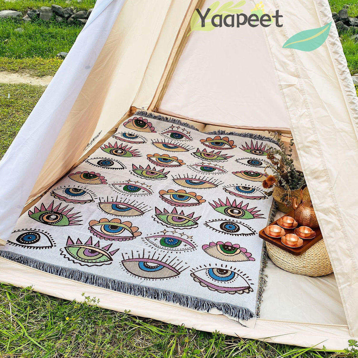 Manta de playa con diseño de ojo malvado, toalla de moda, tapete para acampar, tapete para picnic, manta para sofá de casa con diseño de ojo de demonio, manta para acampar, tienda de campaña, decoración para exteriores