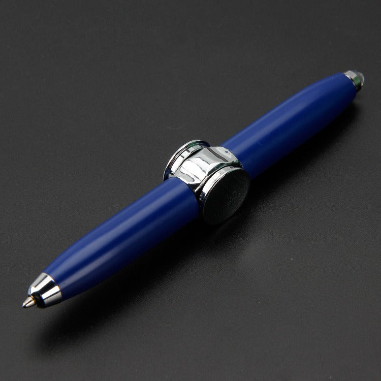Multi functional rotating luminous flash decompression decompression fingertip rotating metal finger gyroscope ballpoint pen - V.I.P Digital Presence