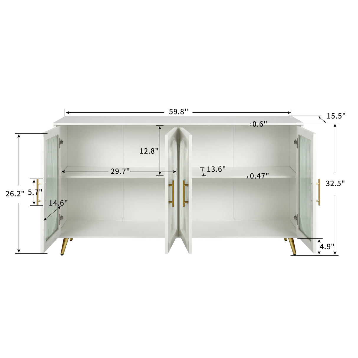 TV Stand for 65+ Inch TV, Wood TV Stand with Storage Cabinet & Adjustable Shelves, Media TV Console for Living Room Bedroom