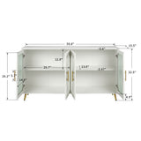TV Stand for 65+ Inch TV, Wood TV Stand with Storage Cabinet & Adjustable Shelves, Media TV Console for Living Room Bedroom