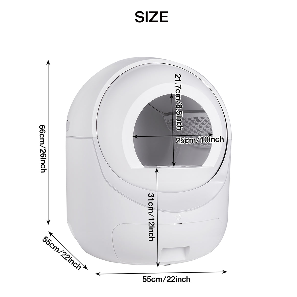 Intelligent cat litter box, automatically eliminates odors, application control, supports multiple cats with 5G and 2.4G WiFi - V.I.P Digital Presence