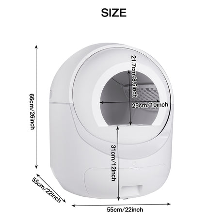 Intelligent cat litter box, automatically eliminates odors, application control, supports multiple cats with 5G and 2.4G WiFi - V.I.P Digital Presence