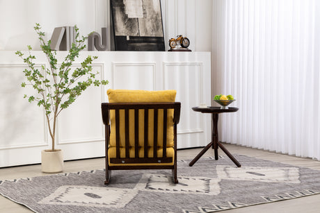 woven fabric Mid Century Modern Accent Chairs Comfy Upholstered Glider Arm Chair with Solid Wood for Living Room Bedroom Balcony - V.I.P Digital Presence