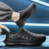 Hollow hole shoes for men one foot sandals fashionable and casual soft soled toe wrapped beach shoes - V.I.P Digital Presence