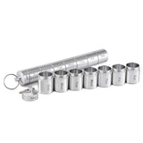 Caja de medicamentos de aleación de aluminio dividida, sellada, impermeable y con capacidad para 7 días. 