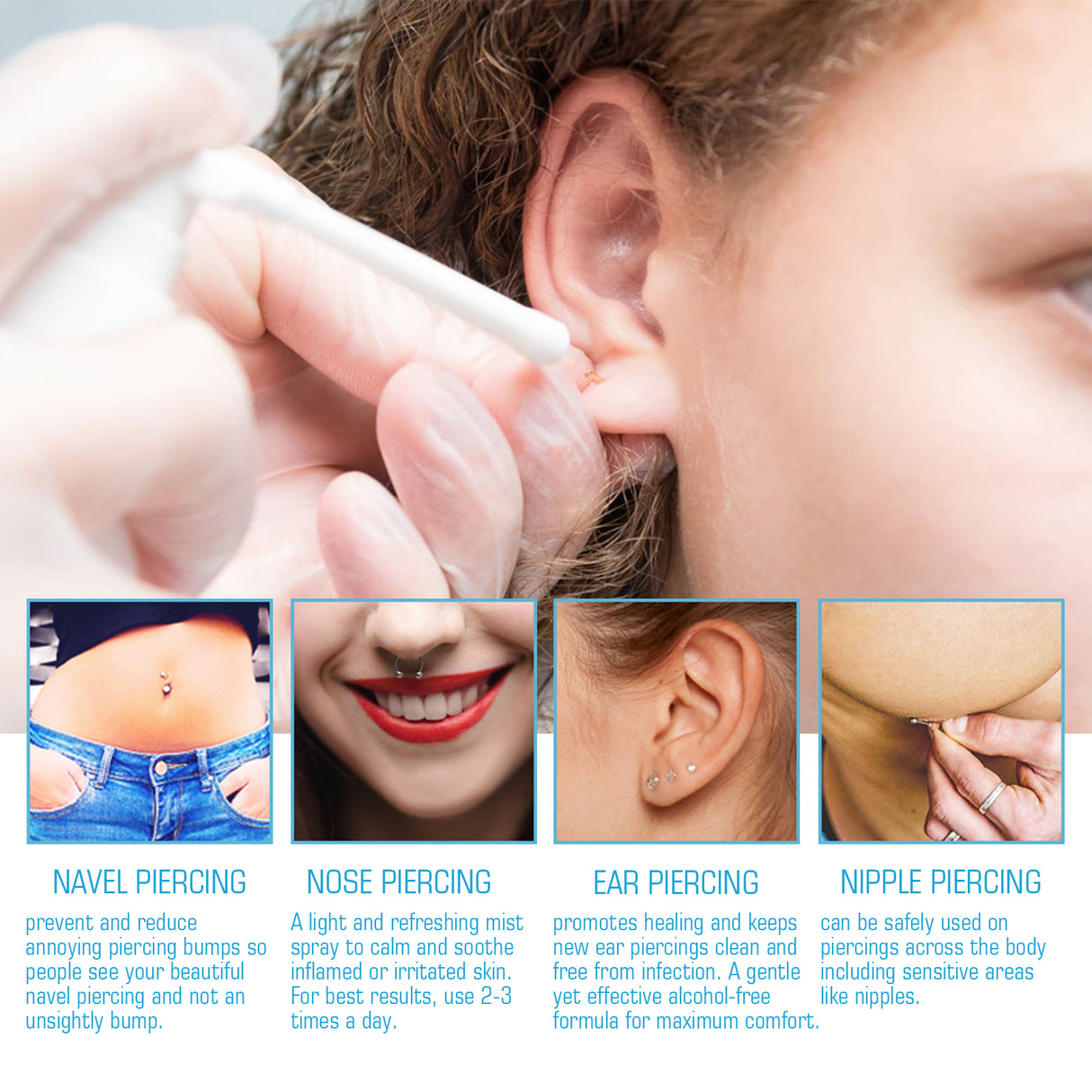 Piercing Aftercare Spray, Ear Hole Cleaning Prevent Odor To Reduce Swelling Pain Relief Spray - V.I.P Digital Presence