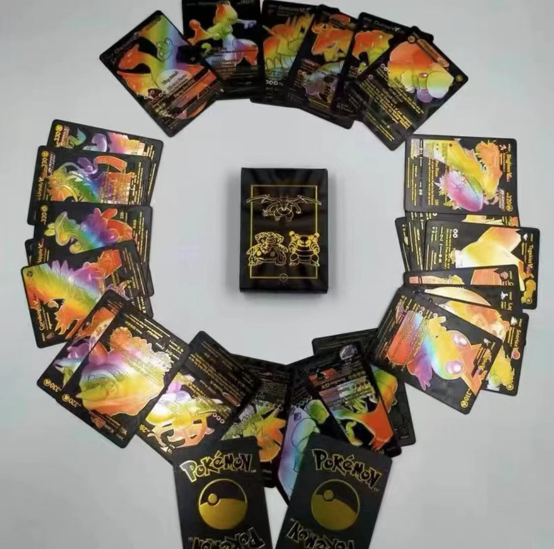 55 cartas Pok é mon de lámina dorada, cartas de batalla de cartas de colección Pok é mon Pok é mon