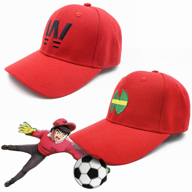 Anime soccer player hat embroidered red baseball cap duckbill cap - V.I.P Digital Presence