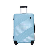 3 Piece Luggage Sets PC+ABS Lightweight Suitcase with Two Hooks Spinner Wheels (20/24/28) Aqua Blue