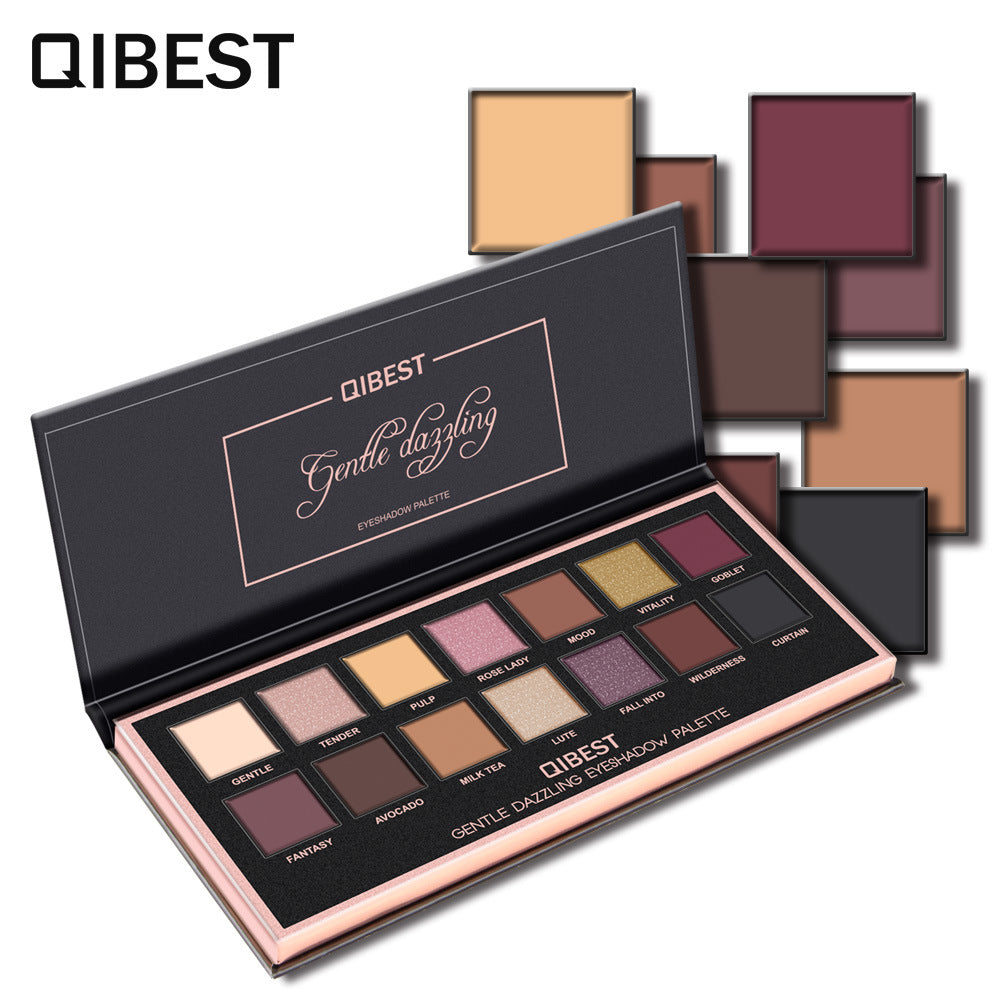 QIBEST 14 Color Eyeshadow Palette Matte Eyeshadow Low Key Luxury Velvet Glossy Eyeshadow Palette - V.I.P Digital Presence