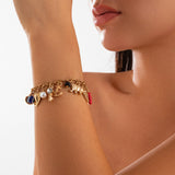 Fashionable and versatile peach heart turquoise bracelet, irregular alloy multi-element shell bracelet - V.I.P Digital Presence