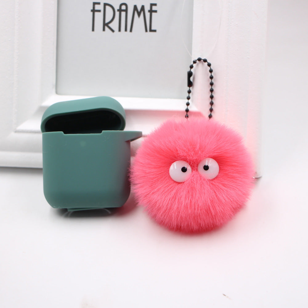 Spirited Away Dust Elf briquettes keychain pendant plush round student bag key pendant gift - V.I.P Digital Presence