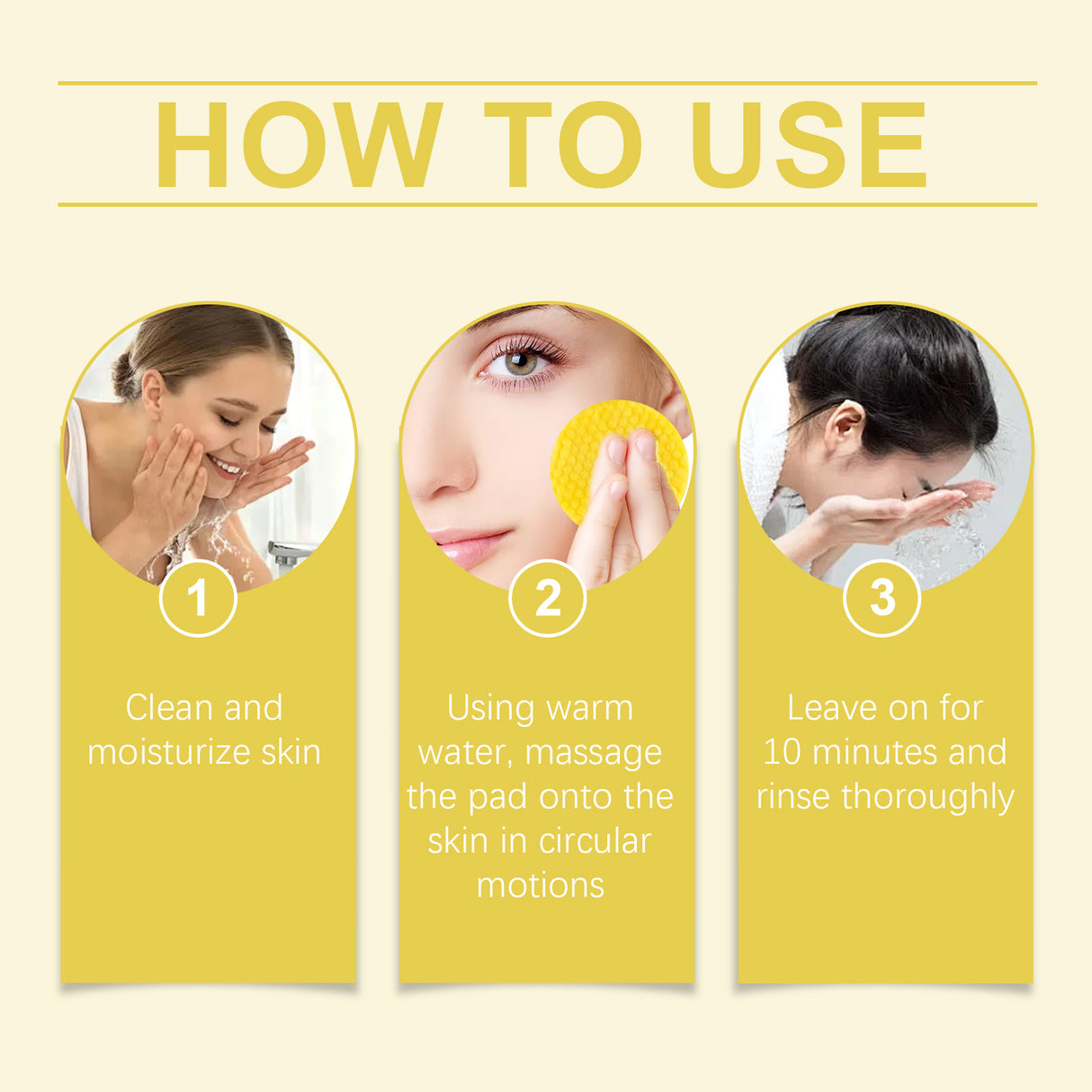 Turmeric Acid Cleansing Pad Facial Daily Cleansing Gentle Skin Care Moisturizing Skin Brightening Cleanser