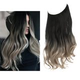 One-piece women's hair extension piece with abundant hair volume U-shaped fishing line invisible and natural long curly hair - V.I.P Digital Presence