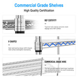 5 Tier 6000lbs Heavy Duty Adjustable Storage Rack Metal Shelf Wire Shelving Unit Chrome - V.I.P Digital Presence