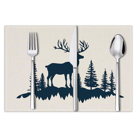 Christmas placemat reindeer print decoration insulation mat kitchen dining table coaster - V.I.P Digital Presence