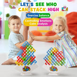 Juego de mesa de bloques de construcción apilables Tetra Tower Fun Balance para niños, adultos, amigos, equipo, dormitorio, familia, noche de juegos y fiesta