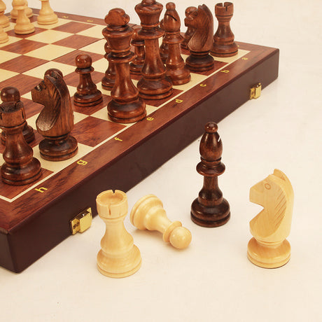 Magnetic Wood Chess Folding Chess Board Puzzle Game for Adults and Children Checkers Toy - V.I.P Digital Presence