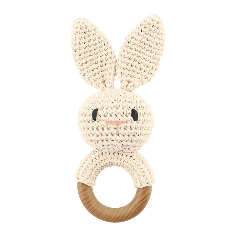 Campana relajante para bebé con nombre tallado, regalo para recién nacido, regalo para el baño, muñeca de dibujos animados tejida