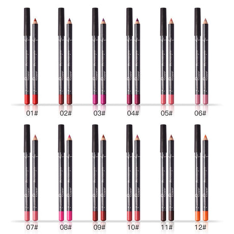 Pudaier twelve-color lip liner foreign trade waterproof non-fading matte velvet lipstick pen - V.I.P Digital Presence