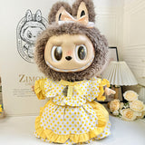 Ropa con diseño LABUBU de 58 cm, ropa de muñeca ZIMOMO, juguete de peluche LABUBU de goma, ropa linda