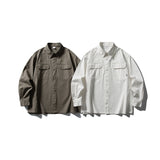 Pocket casual workwear shirt men's loose long sleeved shirt - V.I.P Digital Presence