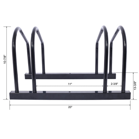 2 bicycle parking racks 22-28 inch wheel supports, maximum tire width 2.15 inches, black painted - V.I.P Digital Presence