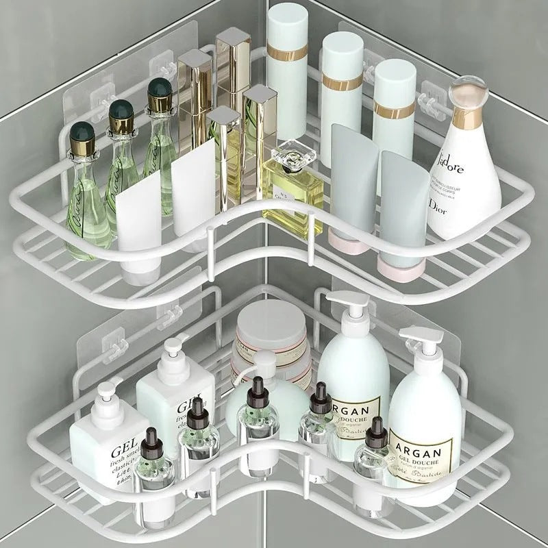 Bathroom Storage Rack Toilet Washroom Wall-Mounted Hole-Free Multi-Functional Iron Mesh Long Strip Organizer - V.I.P Digital Presence