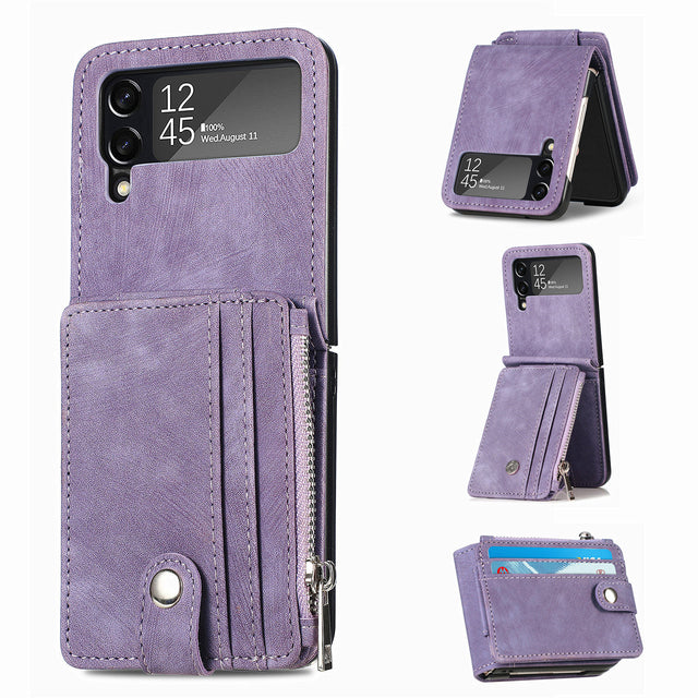 Suitable for Samsung Galaxy Z Flip4 folding phone case zipper card insertion protective cover Z Flip3 flip cover - V.I.P Digital Presence