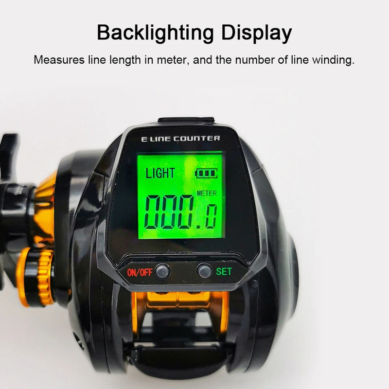 7.2:1 Digital Fishing Baitcasting Reel With Accurate Line Counter Large Display Bite Alarm Counting or Carbon Sea Fishing Rod - V.I.P Digital Presence