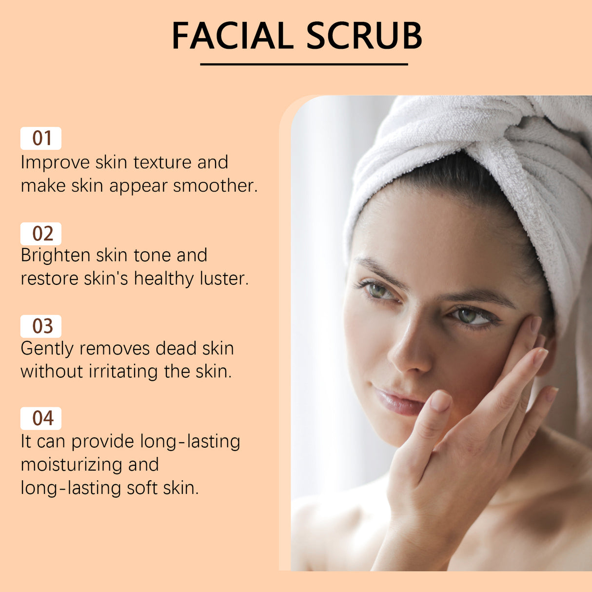 Facial Scrub Gently Cleanses Facial Skin, Exfoliates, Moisturizes, Moisturizes And Brightened