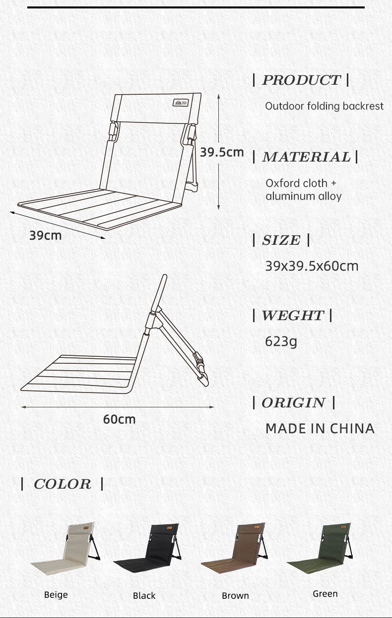 Silla con respaldo para acampar al aire libre, silla plegable portátil, silla de ocio, silla para balcón, parque, césped, silla de picnic
