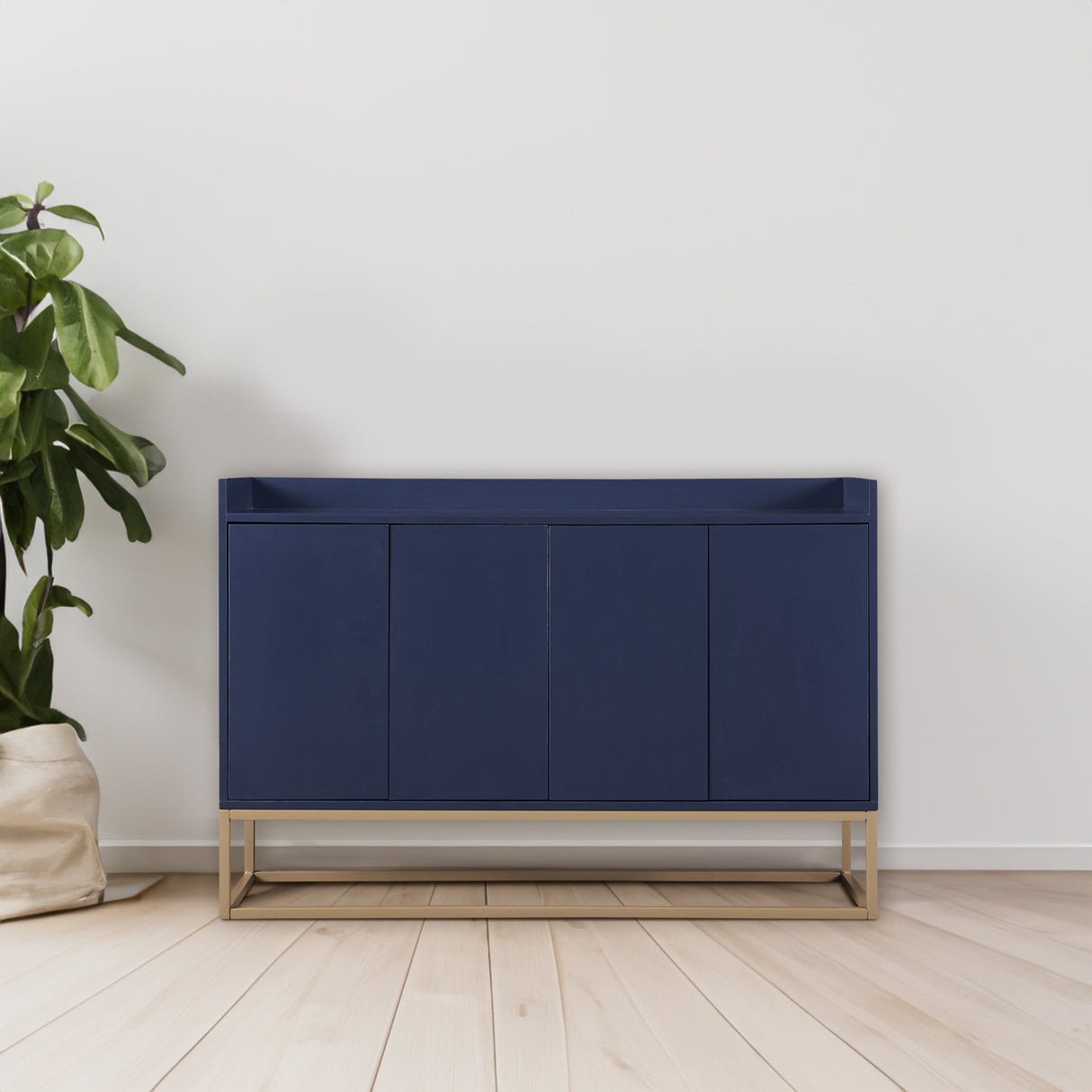 TREXM Modern Sideboard Elegant Buffet Cabinet with Large Storage Space for Dining Room, Entryway (Navy)
