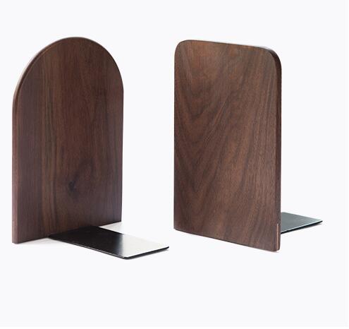 Solid beech wood book end natural wood walnut bookend home storage bookshelf decor bookstop natural wood crafts - V.I.P Digital Presence