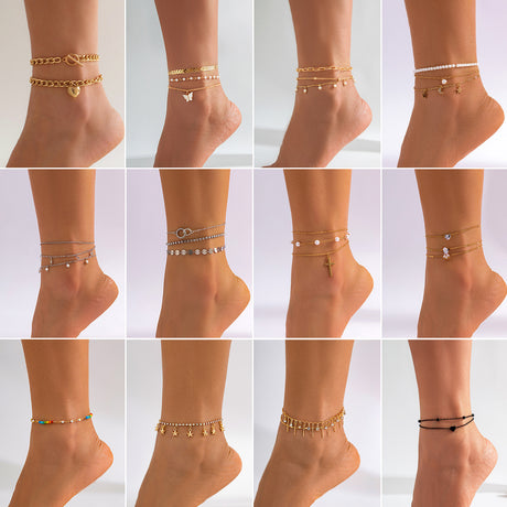 Beach star shaped tassel ankle bracelet, simple foot decoration, fashionable imitation pearl, versatile ankle chain - V.I.P Digital Presence