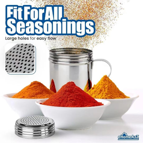 304 stainless steel powder dispenser 127 hole curved handle seasoning barbecue can kitchen supplies - V.I.P Digital Presence